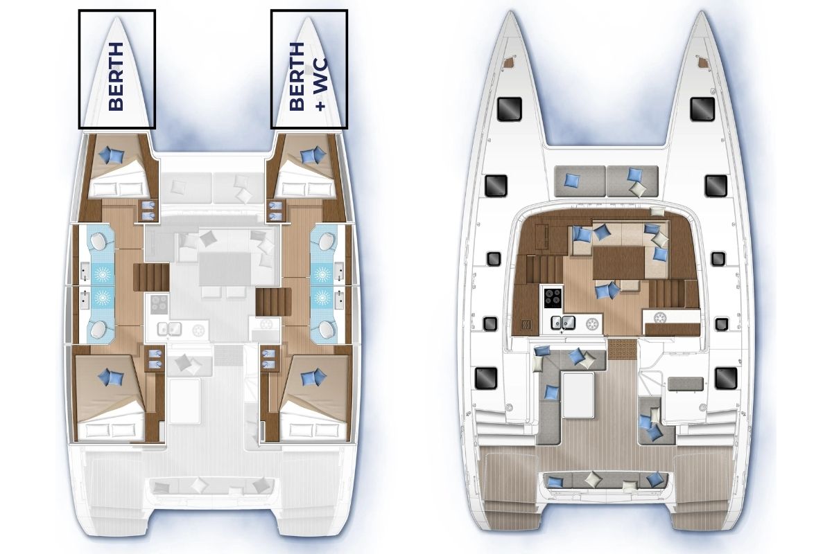 CATAMARANO USATO LAGOON 40 LAYOUT